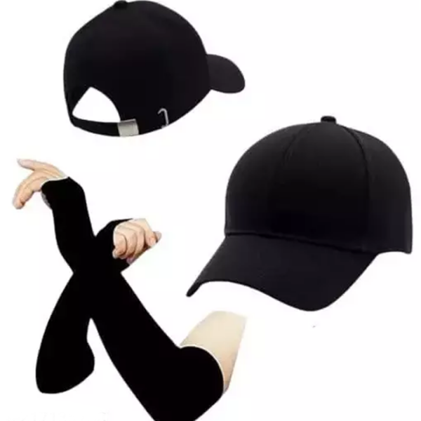 Stylish Baseball Cap & Arm Sleeves Set For Men And Women