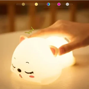 Cat Silicone Light 7 Colour Changing Light for Kids Bedroom and USB Rechargeable